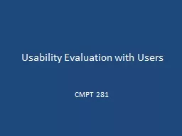 Usability Evaluation with Users