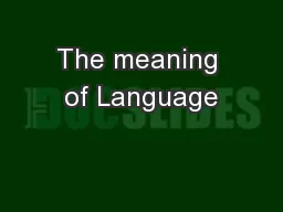 The meaning of Language