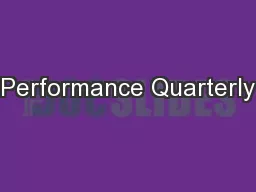 Performance Quarterly