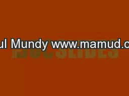 Paul Mundy www.mamud.com