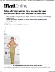 Taller, skinnier women have evolved to havemore babies than their shor