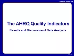 The AHRQ Quality Indicators