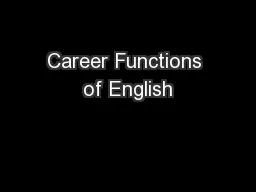 Career Functions of English