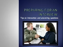 Preparing for an interview