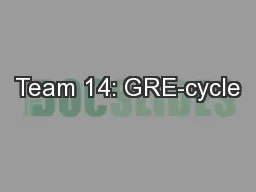 Team 14: GRE-cycle