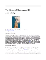 The History of Skyscrapers
