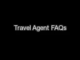 Travel Agent FAQs