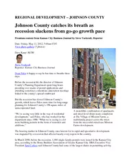 REGIONAL DEVELOPMENT JOHNSON COUNTYJohnson County catches its breath a
