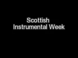 Scottish Instrumental Week