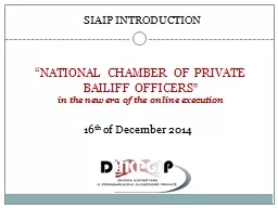 “NATIONAL CHAMBER OF PRIVATE BAILIFF OFFICERS