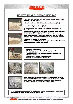 HOW TO MAKE SLAKED QUICKLIME