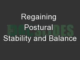Regaining Postural Stability and Balance