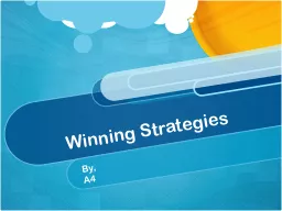 Winning Strategies