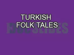 TURKISH FOLK TALES