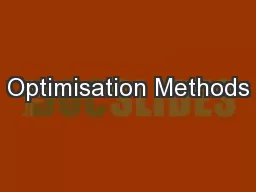 Optimisation Methods