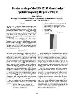 Benchmarking of the ISO 12233 Slanted-edgeSpatial Frequency Response P