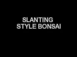 SLANTING STYLE BONSAI
