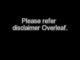 Please refer disclaimer Overleaf.