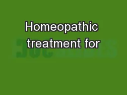 Homeopathic treatment for