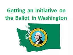 Getting an Initiative on the Ballot in Washington