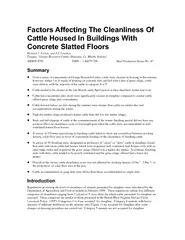 Factors Affecting The Cleanliness Of Cattle Housed In Buildings With R