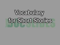Vocabulary for Short Stories