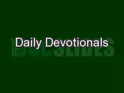 Daily Devotionals