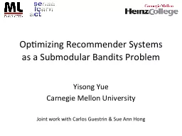 Optimizing Recommender Systems as a