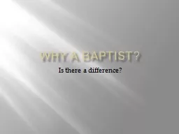 Why a Baptist?