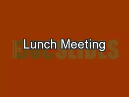 Lunch Meeting