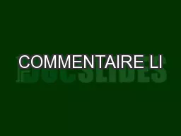 COMMENTAIRE LI