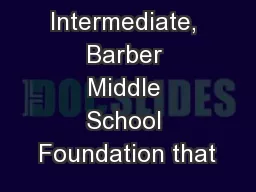 Acworth Intermediate, Barber Middle School Foundation that