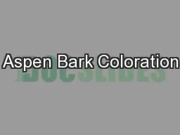 Aspen Bark Coloration