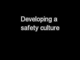 Developing a safety culture