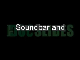 Soundbar and