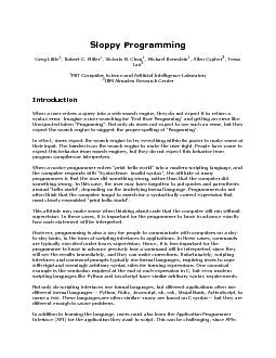 Sloppy Programming