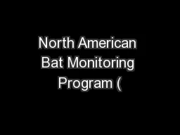North American Bat Monitoring Program (