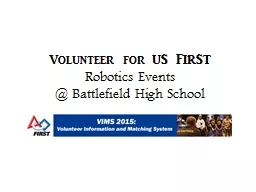 Volunteer for US FIRST