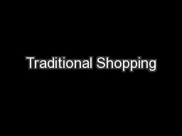Traditional Shopping