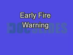 Early Fire Warning 