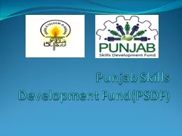 Punjab Skills Development Fund(PSDF)