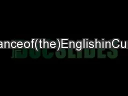 SmugBritannia:TheDominanceof(the)EnglishinCurrentHistoryWritingandItsP