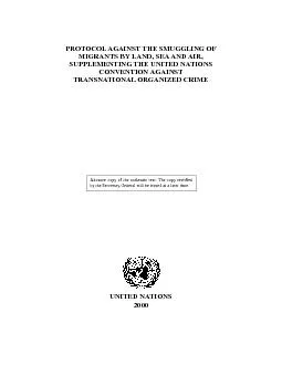 PROTOCOL AGAINST THE SMUGGLING OF MIGRANTS BY LAND, SEA AND AIR, SUPPL