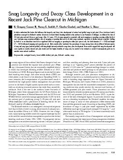 SnagLongevityandDecayClassDevelopmentinaRecentJackPineClearcutinMichig