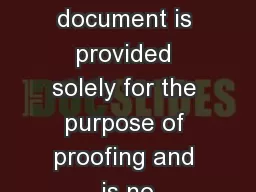 This document is provided solely for the purpose of proofing and is no