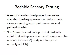 Bedside Sensory Testing