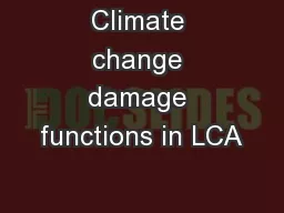 Climate change damage functions in LCA