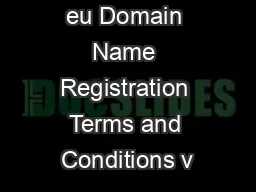 eu Domain Name Registration Terms and Conditions v