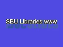 SBU Libraries www