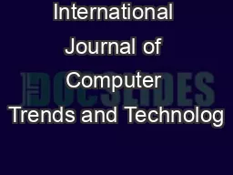 International Journal of Computer Trends and Technolog